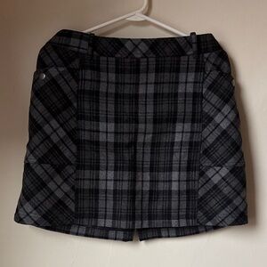 Eddie Bauer Black and Gray Plaid Mini Skirt